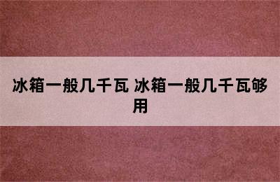 冰箱一般几千瓦 冰箱一般几千瓦够用